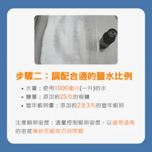 豐年蝦孵化指南步驟二：調配合適的鹽水比例